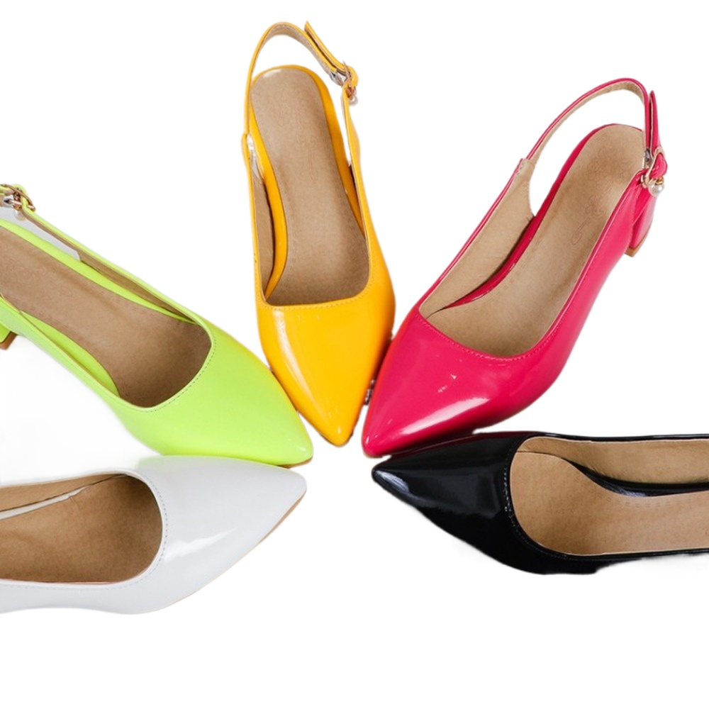Slingback Heel Formal - Sapatos de Salto Alto em Couro