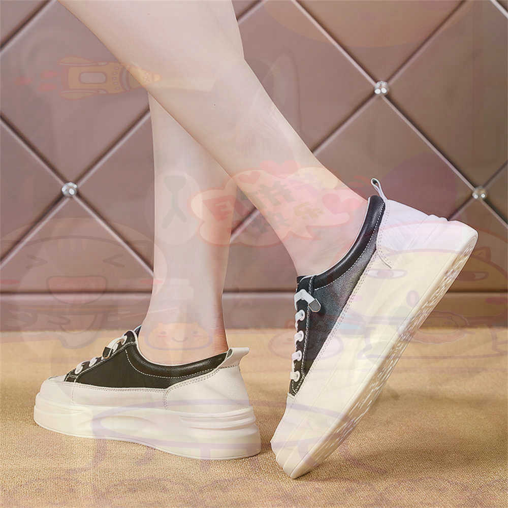Formal Women Daily Wear Footwear - Lace-up chunky mocassins mulher skate sapatos