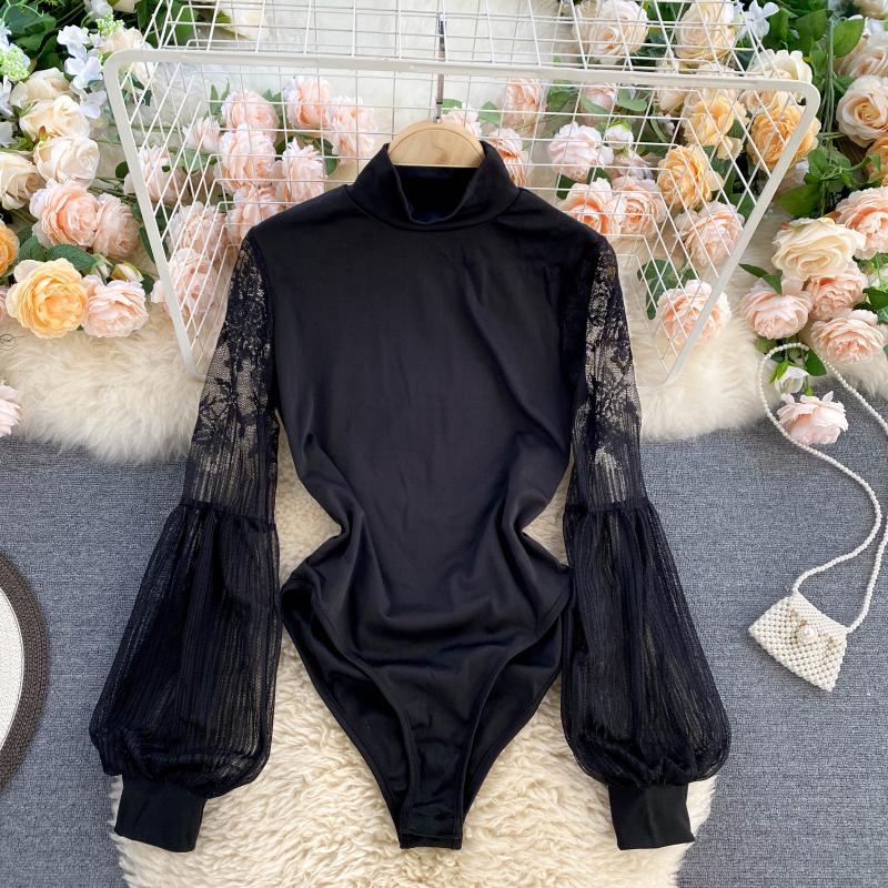 Women'S Formal Wear Jumpsuit - Macacão de gola alta lanterna feminina,