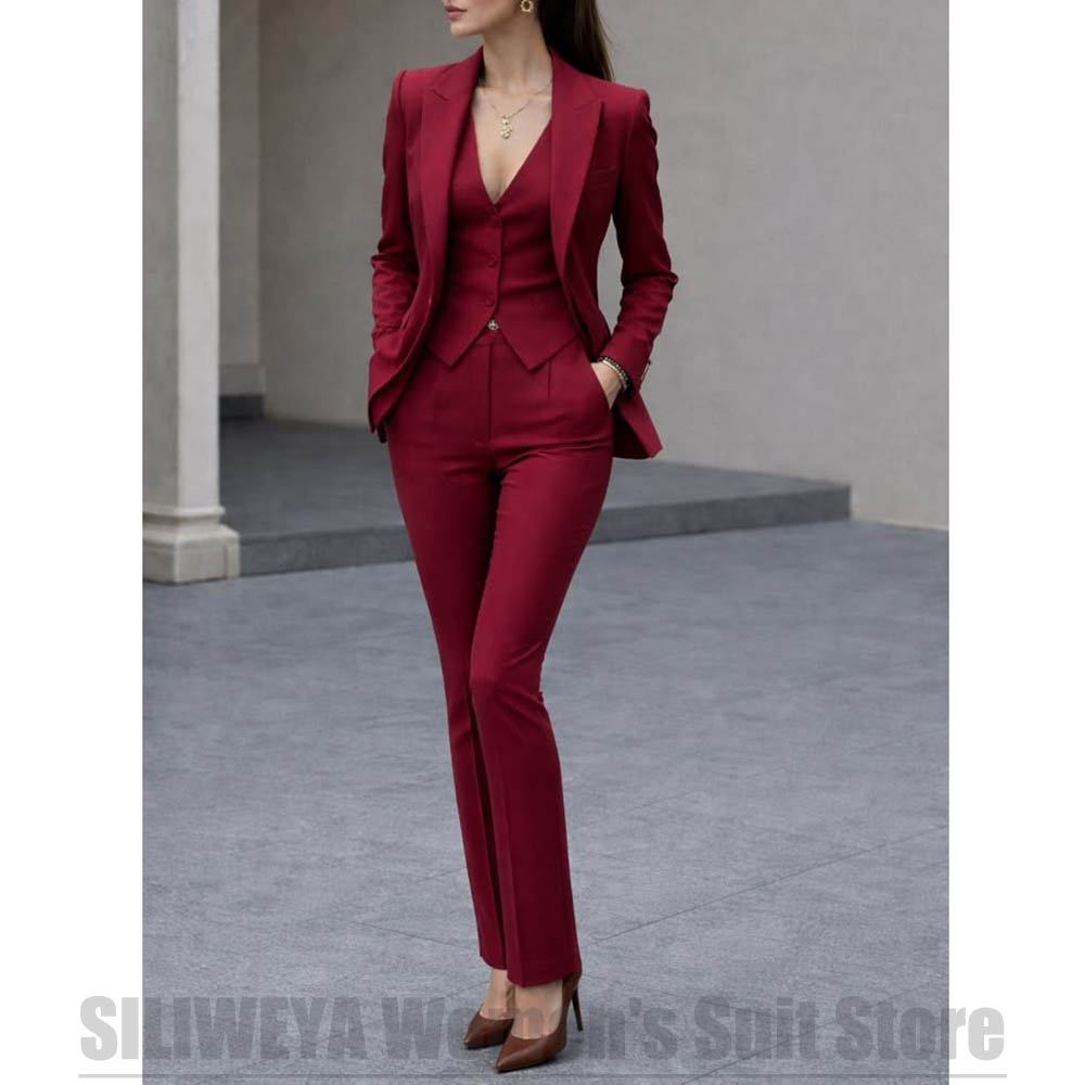 Women Formal Wear Outfits - Conjunto feminino de 3 peças, blazer,