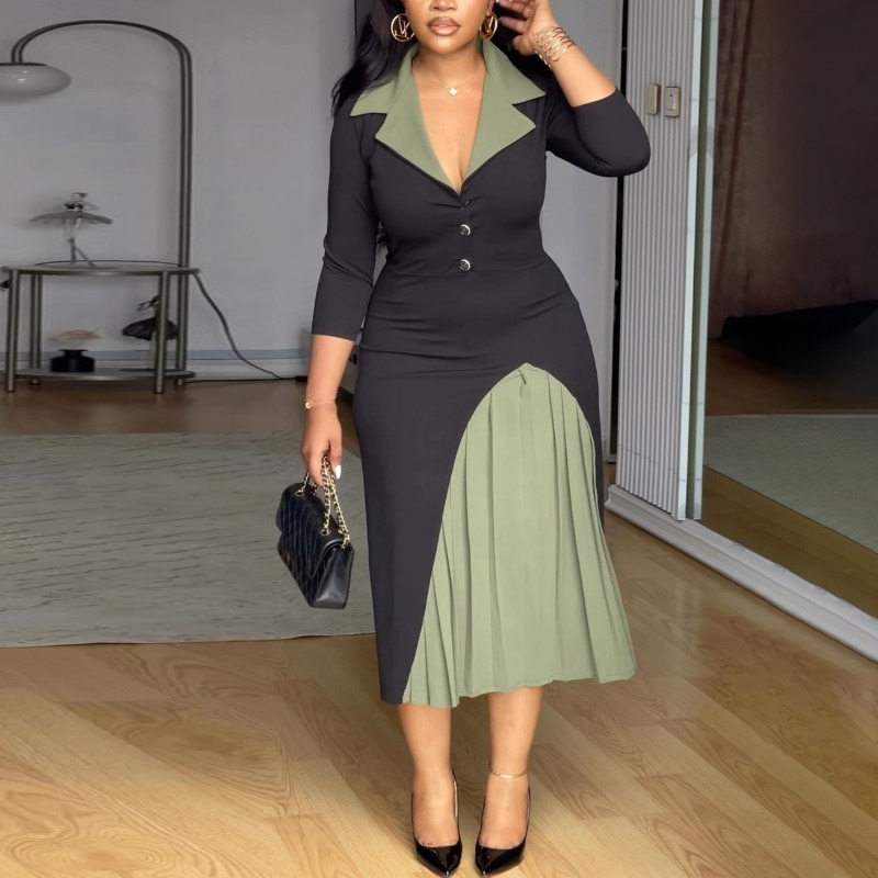 Women Formal Wear H&M - Vestidos Femininos em A com Blocos