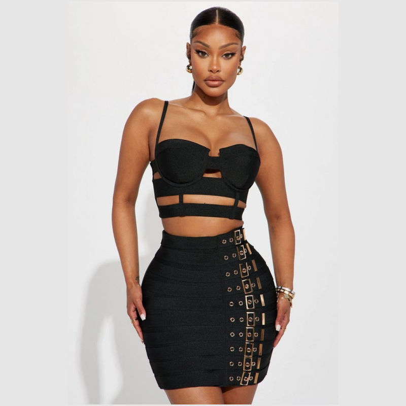 Women Formal Wear Belt - Preto branco bandagem vestido de baile