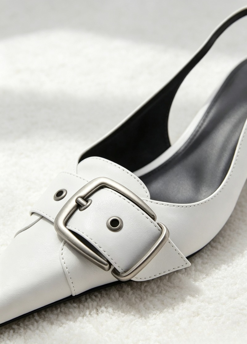 Sexy apontou toe sem costas de - Slingback Heel Formal avaliação e preço
