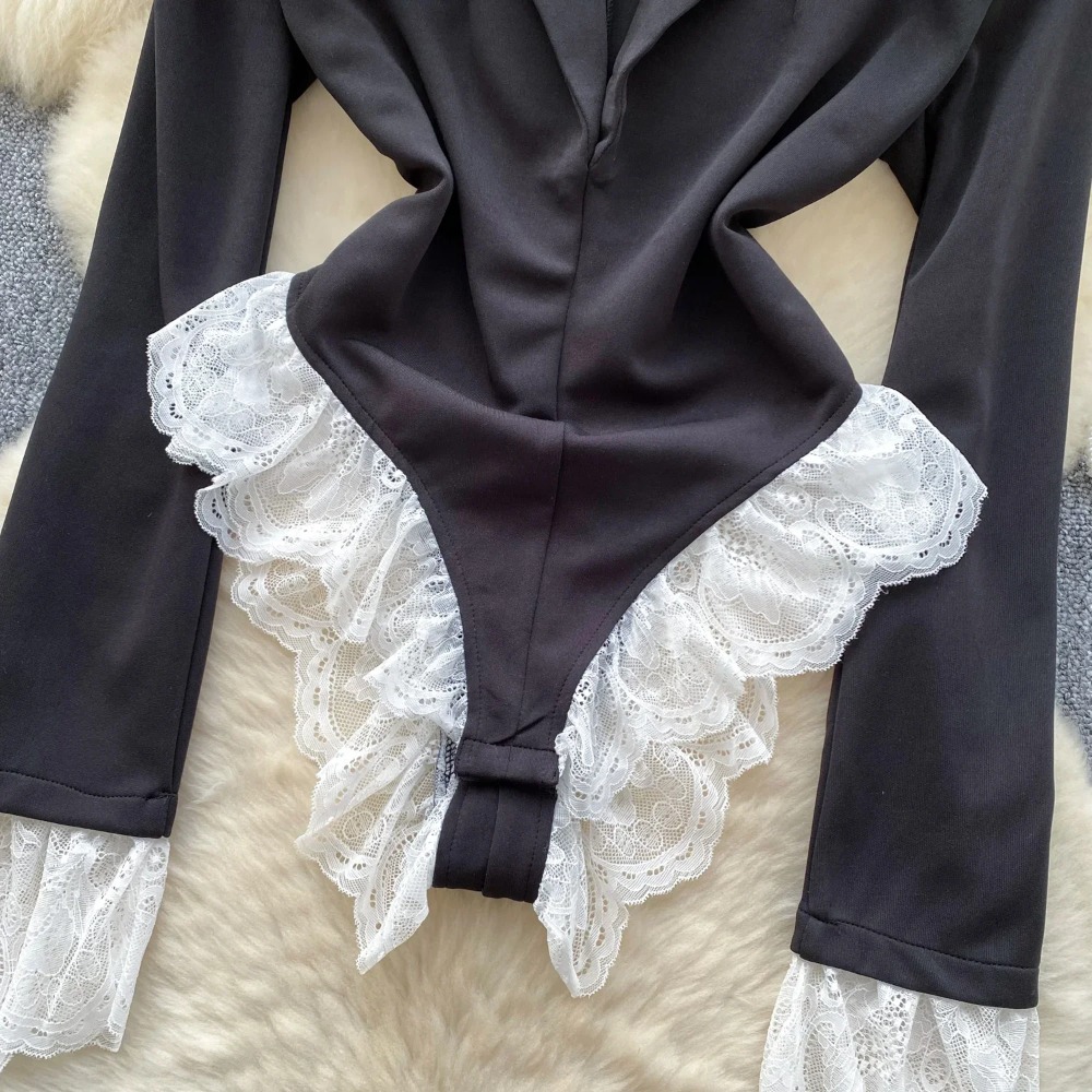 Hotsweet turn-down colarinho e - Women'S Formal Wear Jumpsuit avaliação e preço