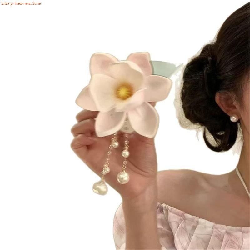 F92d elegante magnólia flor gr - Formal Wear Hairstyles For Women avaliação e preço