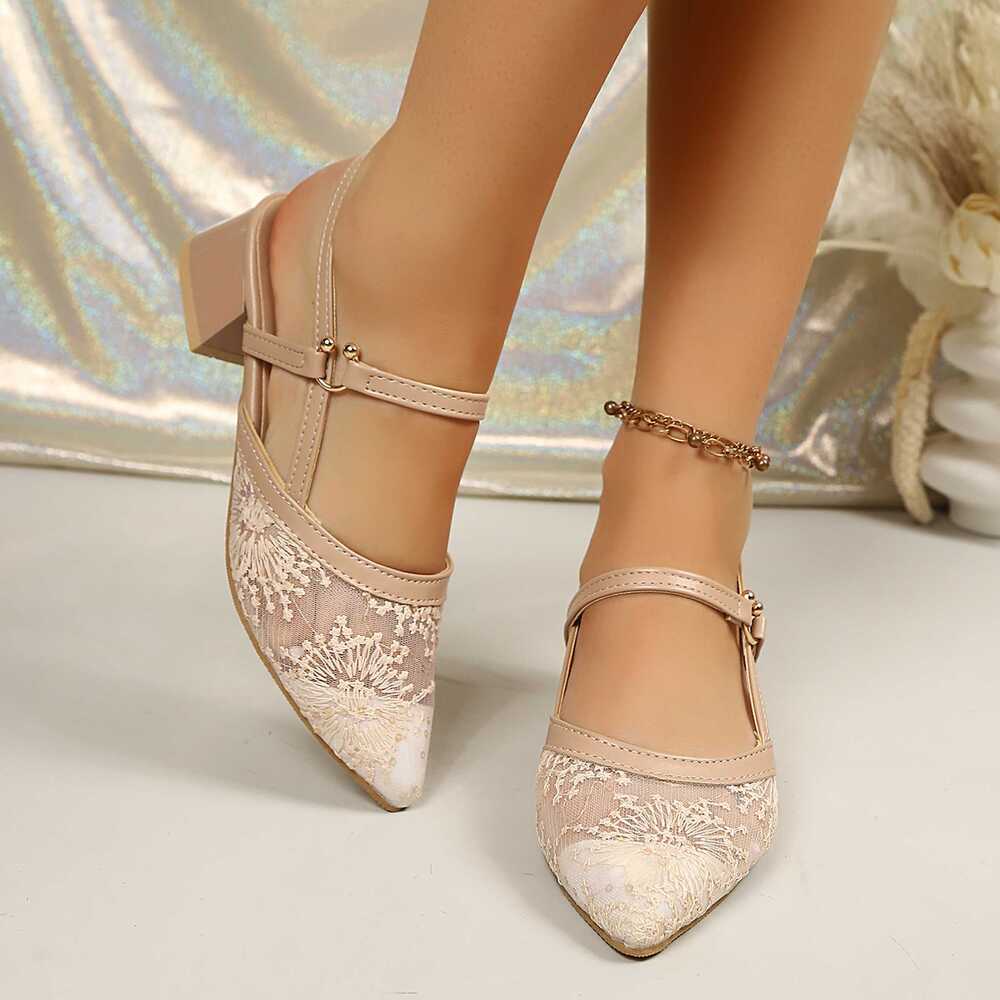 Sandálias Femininas de Salto c - Slingback Heel Formal avaliação e preço