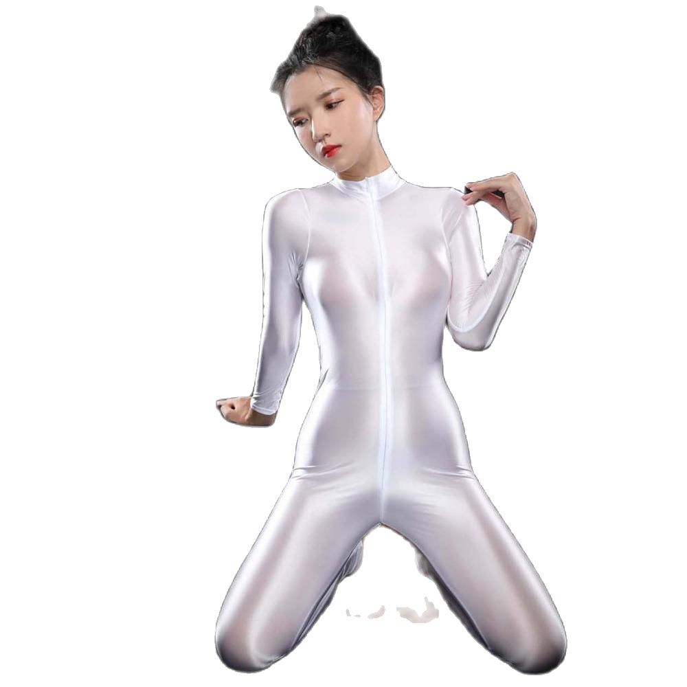 Sexy brilhante manga longa zíp - Women'S Formal Wear Jumpsuit avaliação e preço