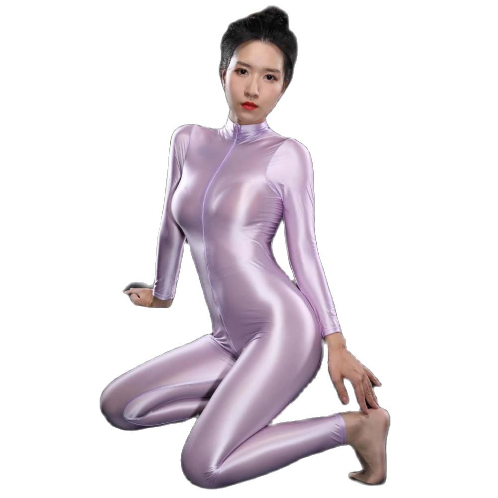 Sexy brilhante manga longa zíp - Women'S Formal Wear Jumpsuit avaliação e preço