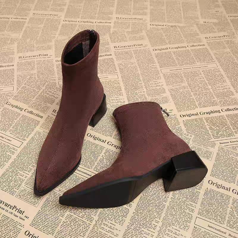 Novas Botas de Salto Baixo Fem - Vintage Women'S Formal Wear avaliação e preço