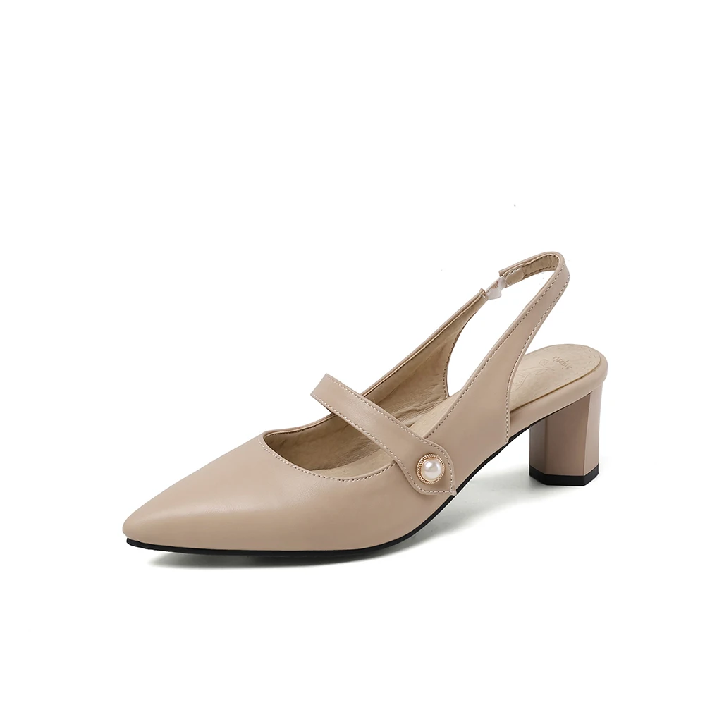 Novas Sandálias Elegantes Bege - Slingback Heel Formal avaliação e preço