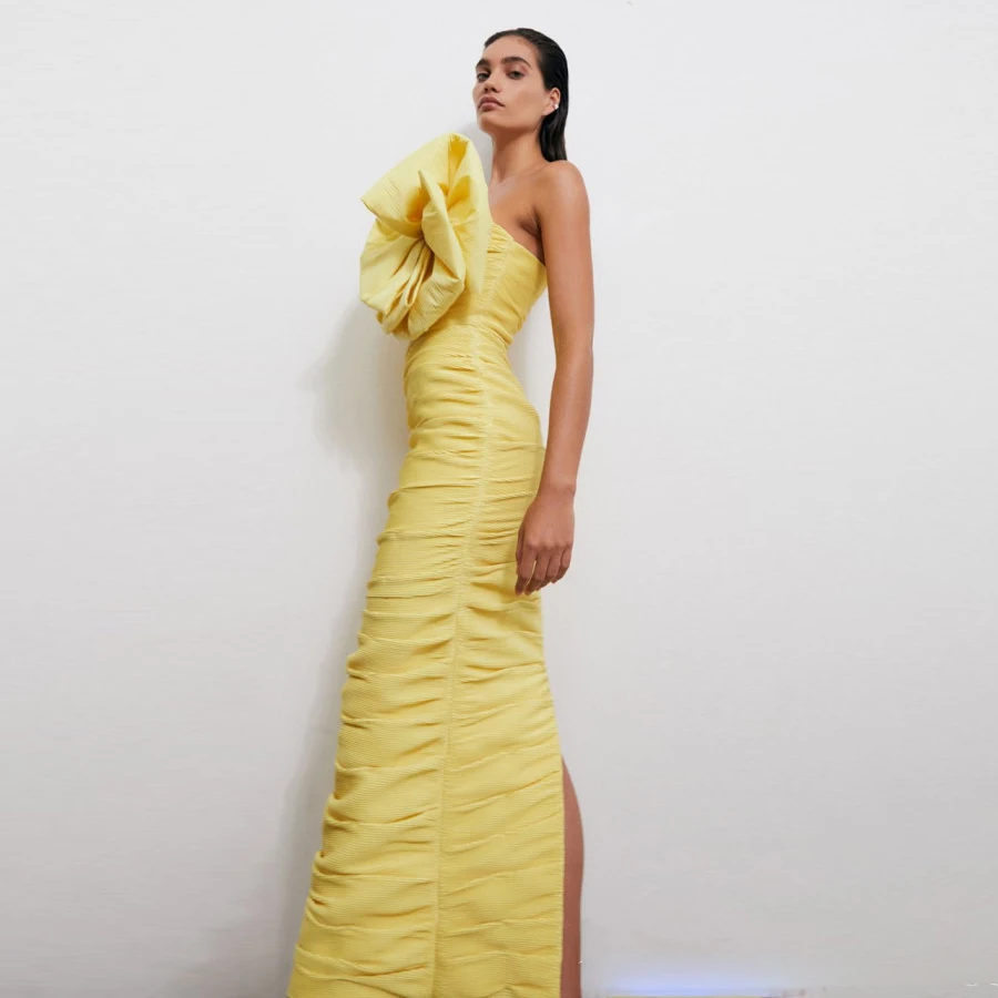 Vestido de noite árabe amarelo - Women Formal Wear H&M avaliação e preço