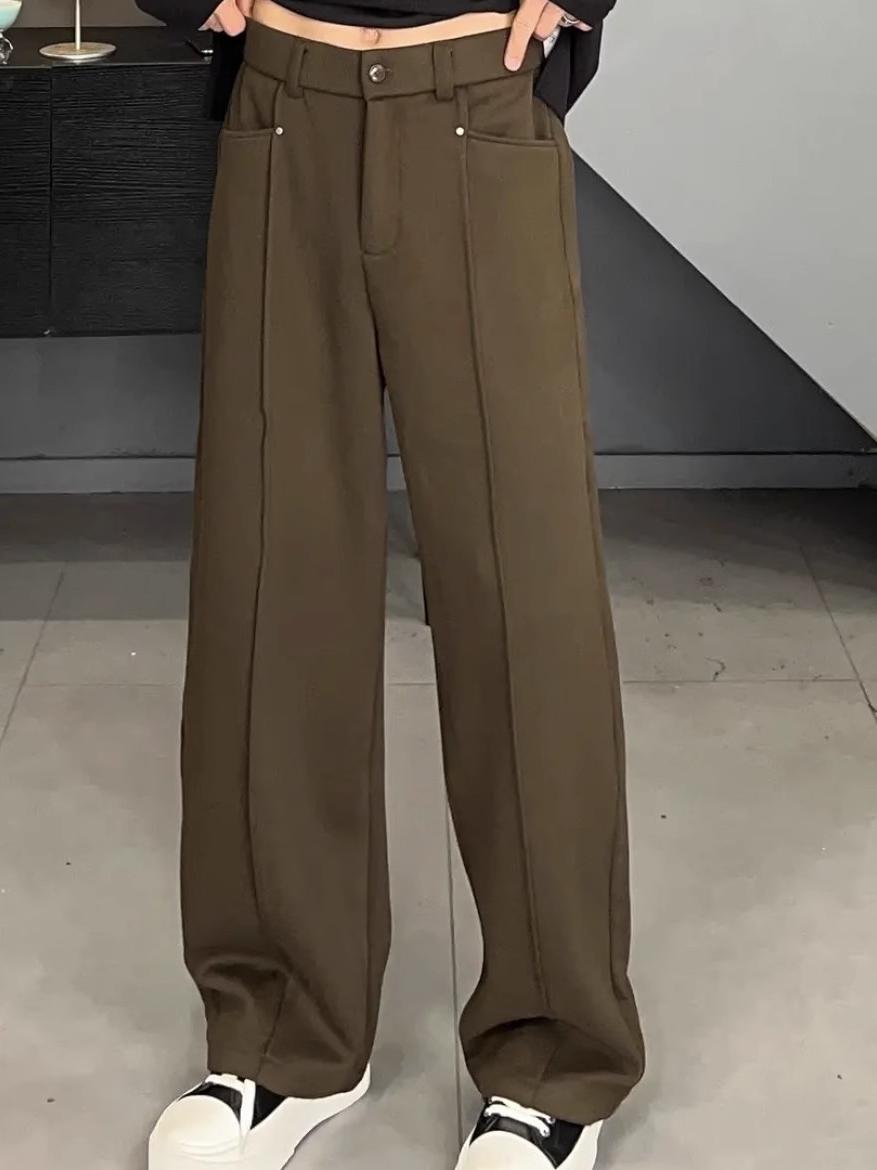 Calças Casuais Estilo Coreano, - Tailored Trouser Wide avaliação e preço