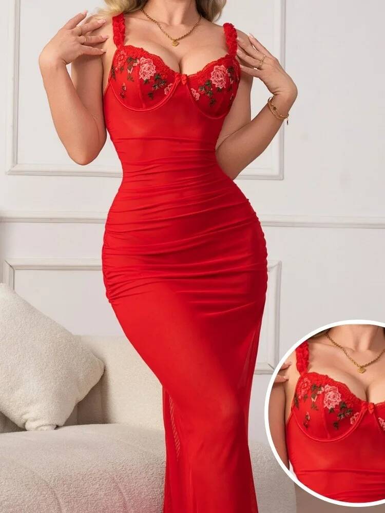 Vestido vermelho ruched com al - Women Formal Wear H&M avaliação e preço