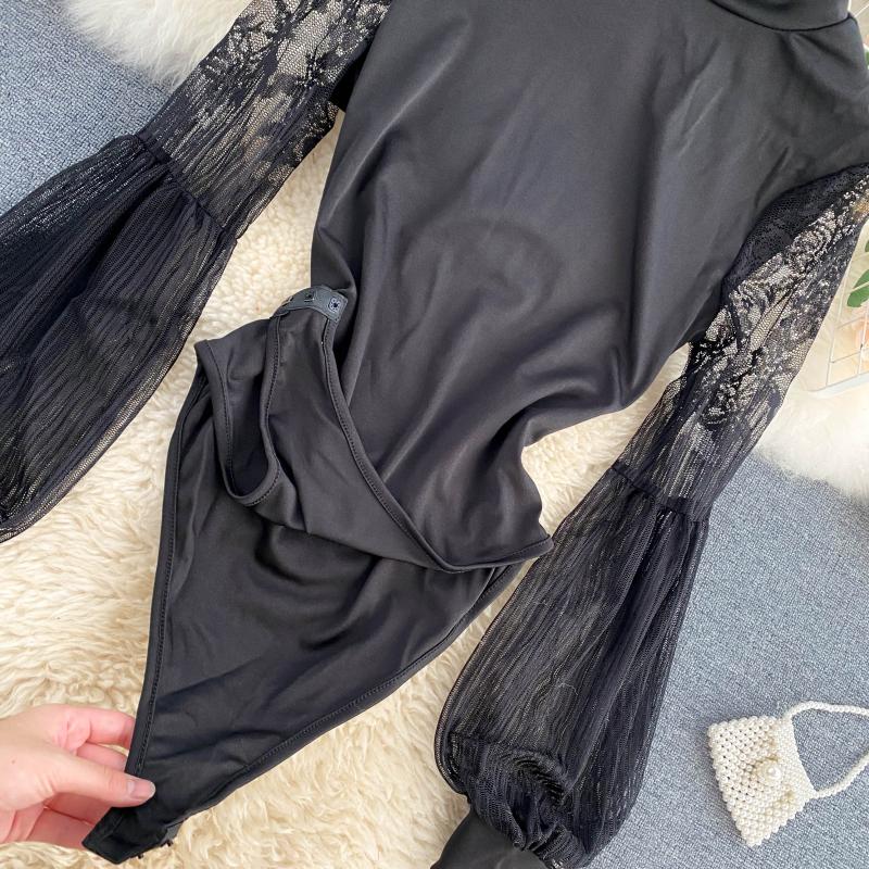 Macacão de gola alta lanterna  - Women'S Formal Wear Jumpsuit avaliação e preço