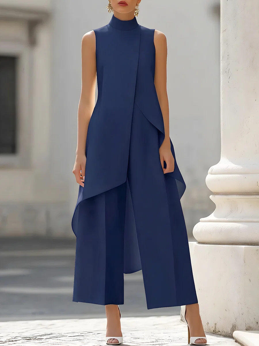 Macacão Sem Mangas com Gola Al - Women'S Formal Wear Jumpsuit avaliação e preço