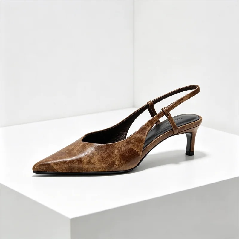 Retro marrom gatinho salto des - Slingback Heel Formal avaliação e preço