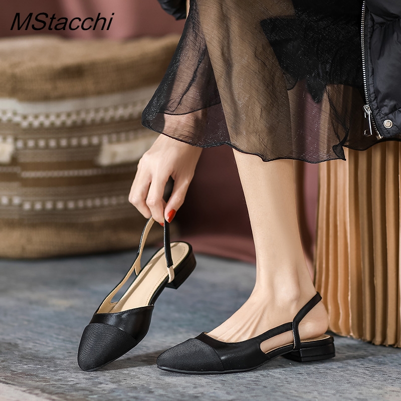 Sandálias femininas de couro c - Slingback Heel Formal avaliação e preço